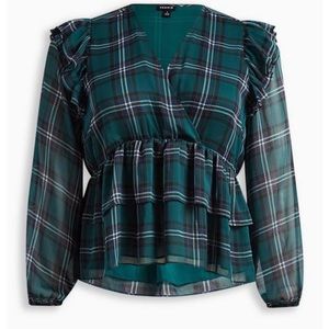 Torrid Plaid Peplum Top